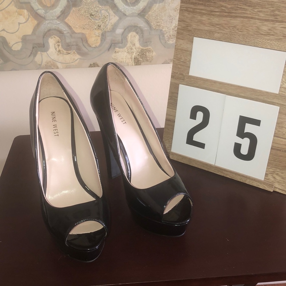 Nine West Black Patent Heels